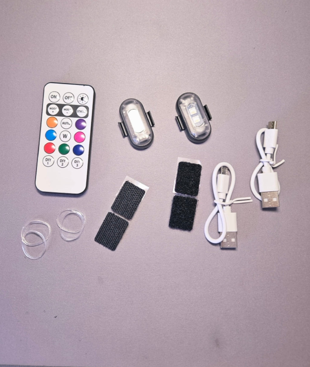 Światła led do hulajnogi elektrycznej sterowane pilotem.